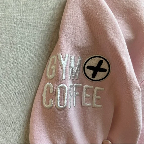 Gym+Coffee Pink Crewneck Sweatshirt Sz S - Picture 4 of 9